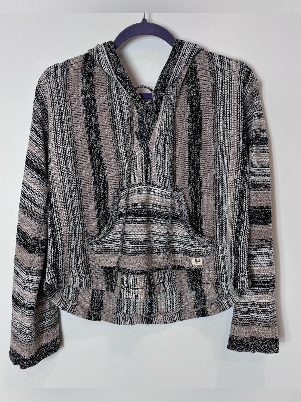 Billabong Baja Beach Hooded Sweater Womens Small Summer Coverup Striped Jerga - Picture 1 of 5